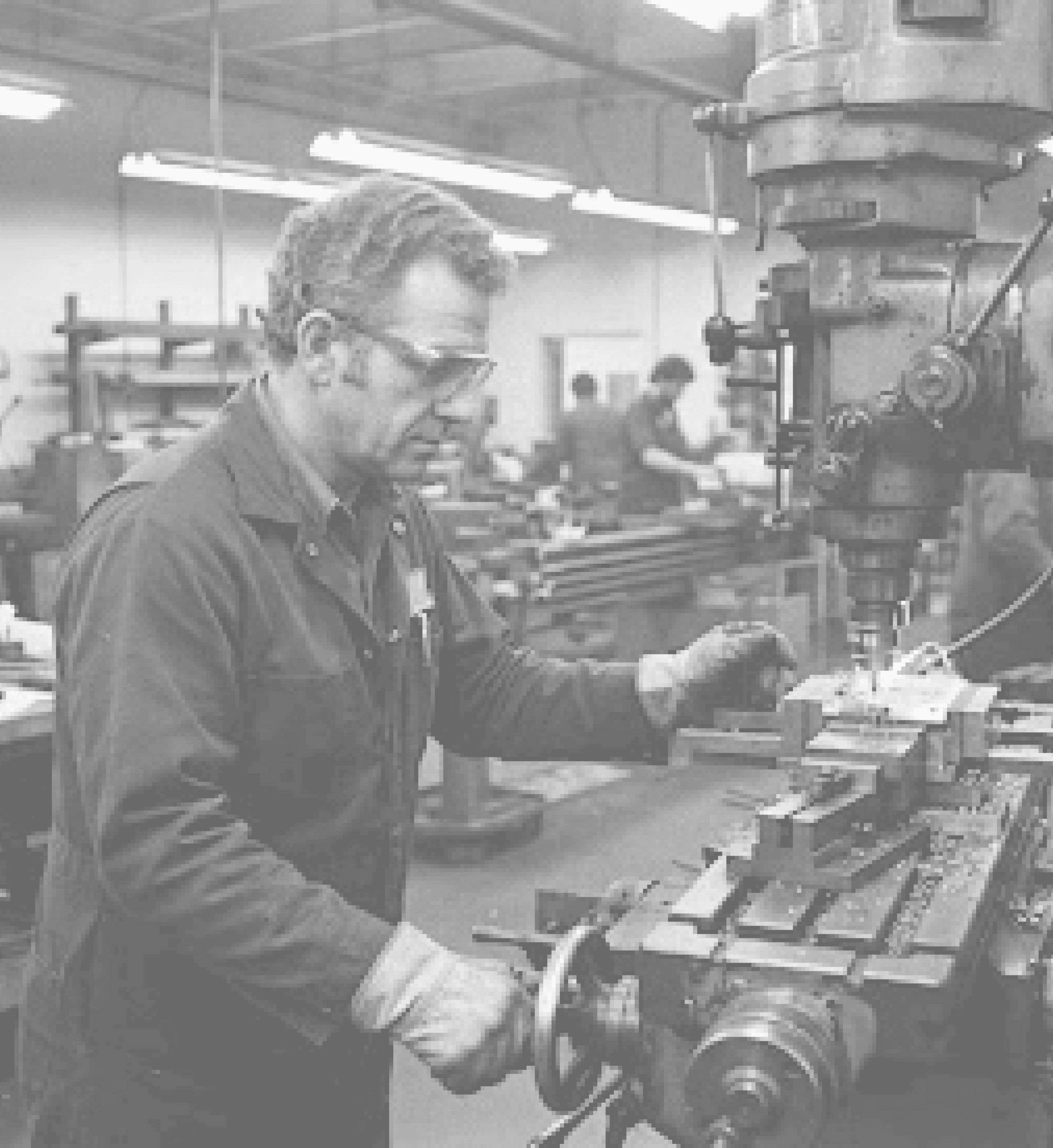 Craftsman at a lathe